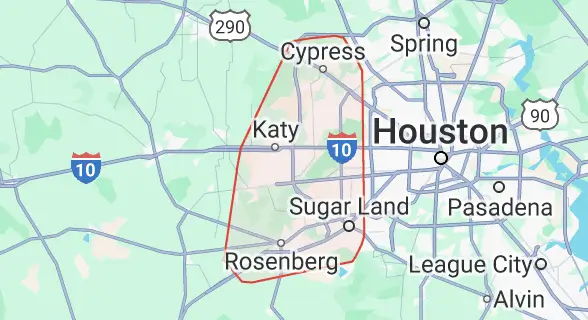 Brothers Pressure Washing Katy, TX Service Area Map