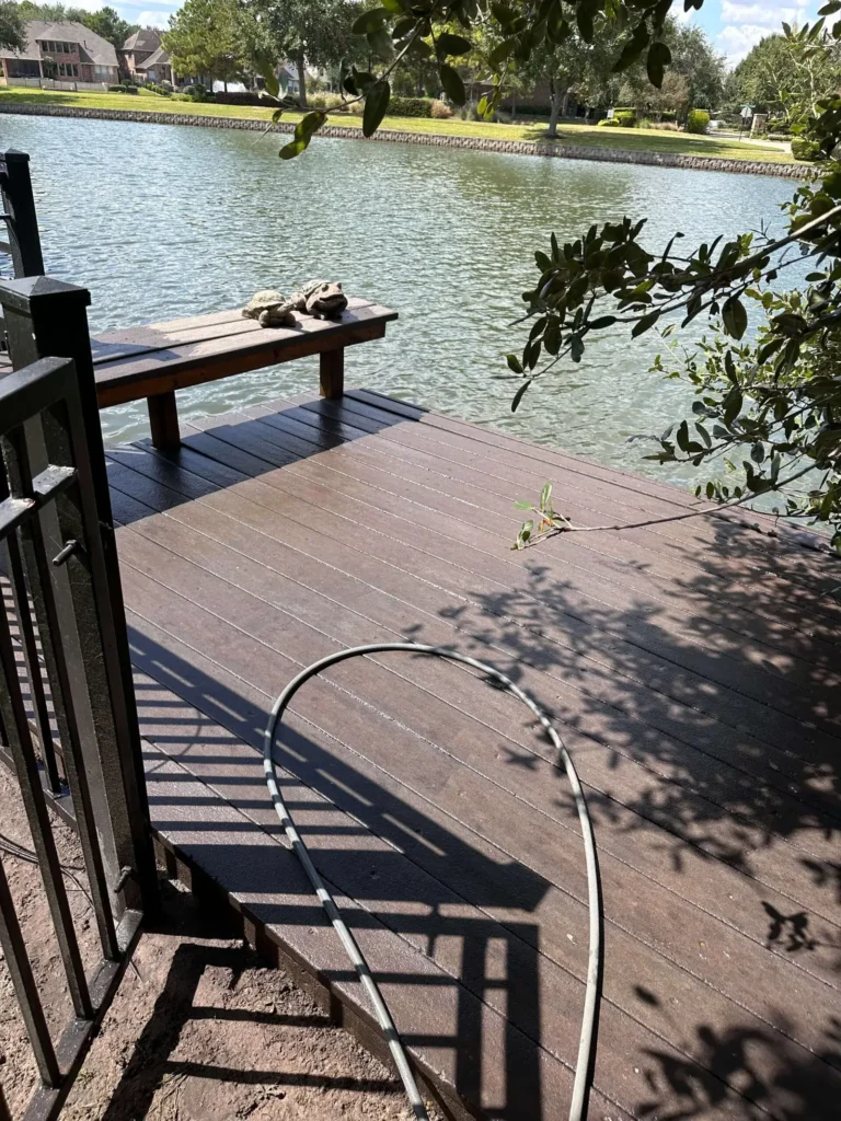 Wood Dock Pressure Washing In Avalon Seven Meadows