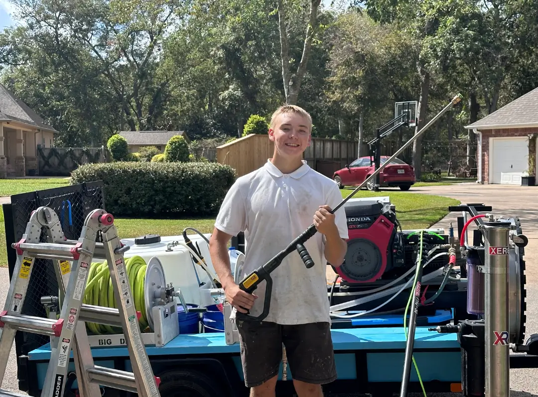 Warner Holding All The Pressure Washing Equipment In Katy